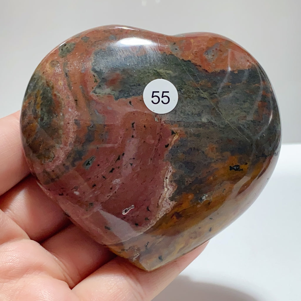 Natural Ocean Jasper Crystal Heart