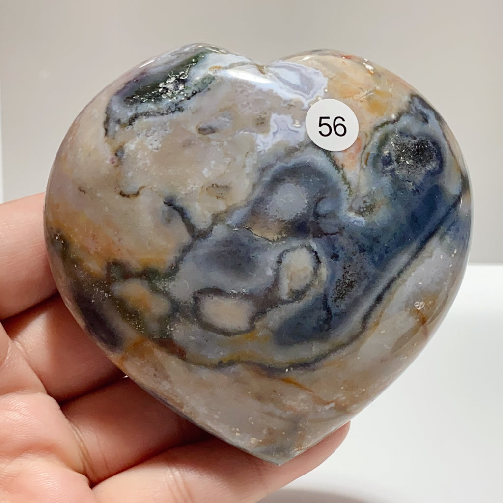 Natural Ocean Jasper Crystal Heart