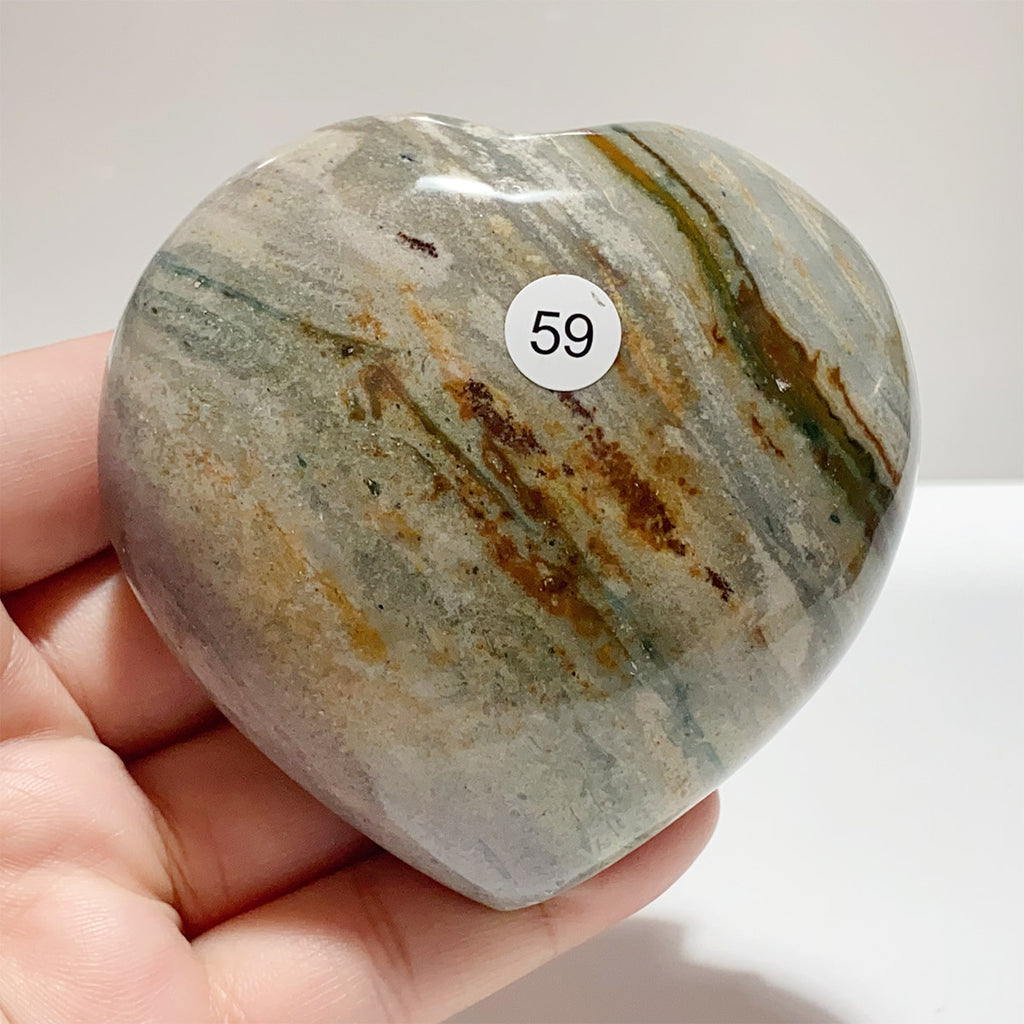 Natural Ocean Jasper Crystal Heart