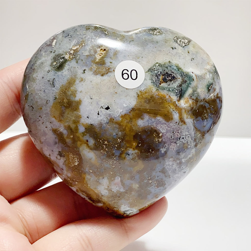 Natural Ocean Jasper Crystal Heart