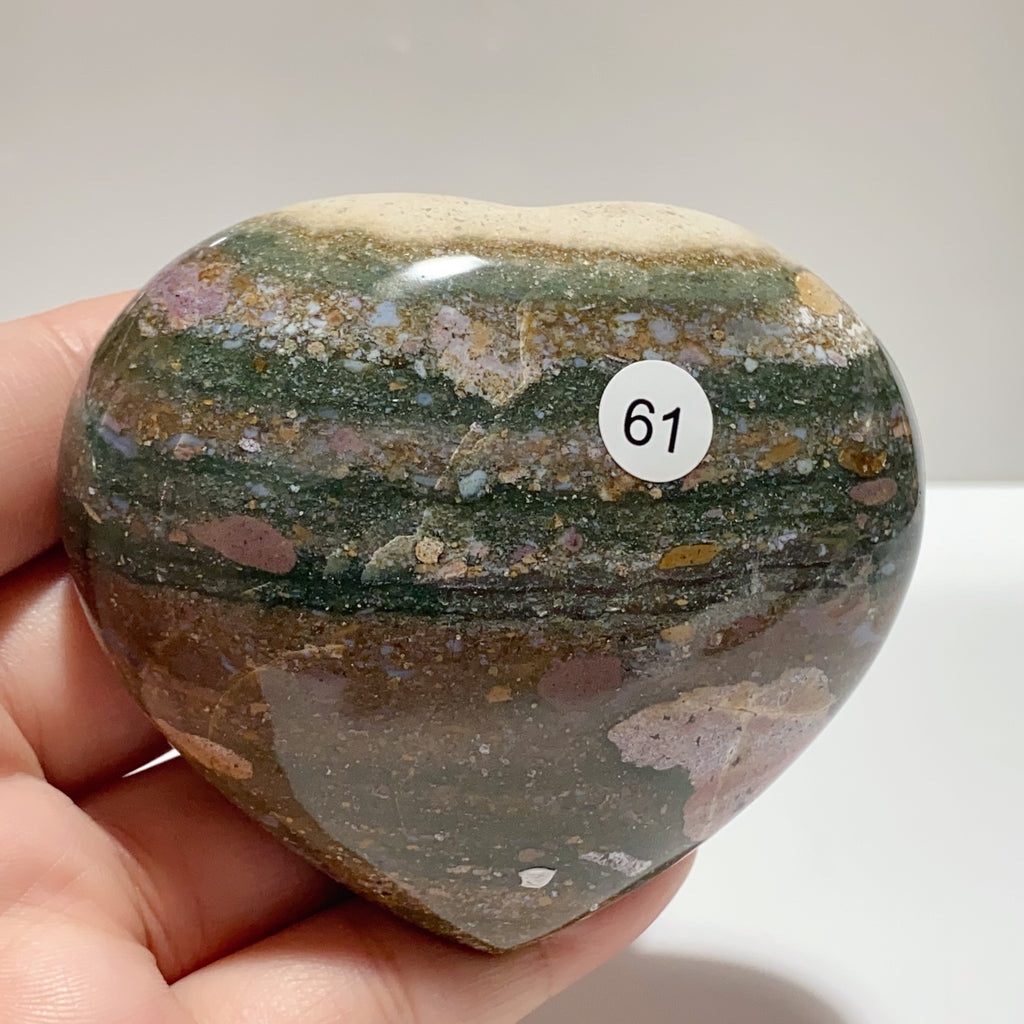 Natural Ocean Jasper Crystal Heart