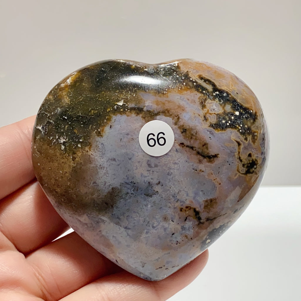 Natural Ocean Jasper Crystal Heart