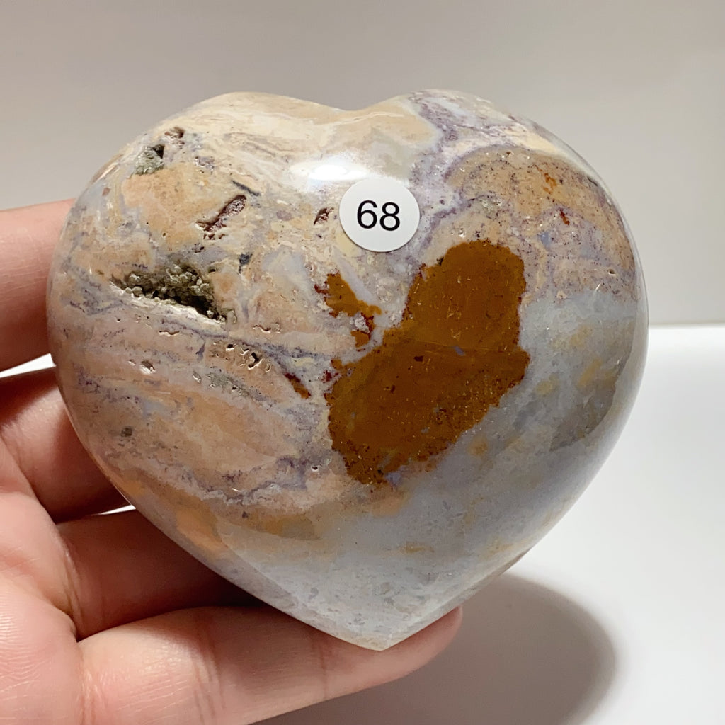 Natural Ocean Jasper Crystal Heart