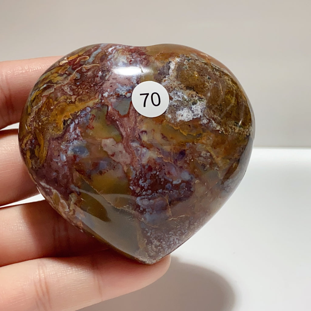 Natural Ocean Jasper Crystal Heart