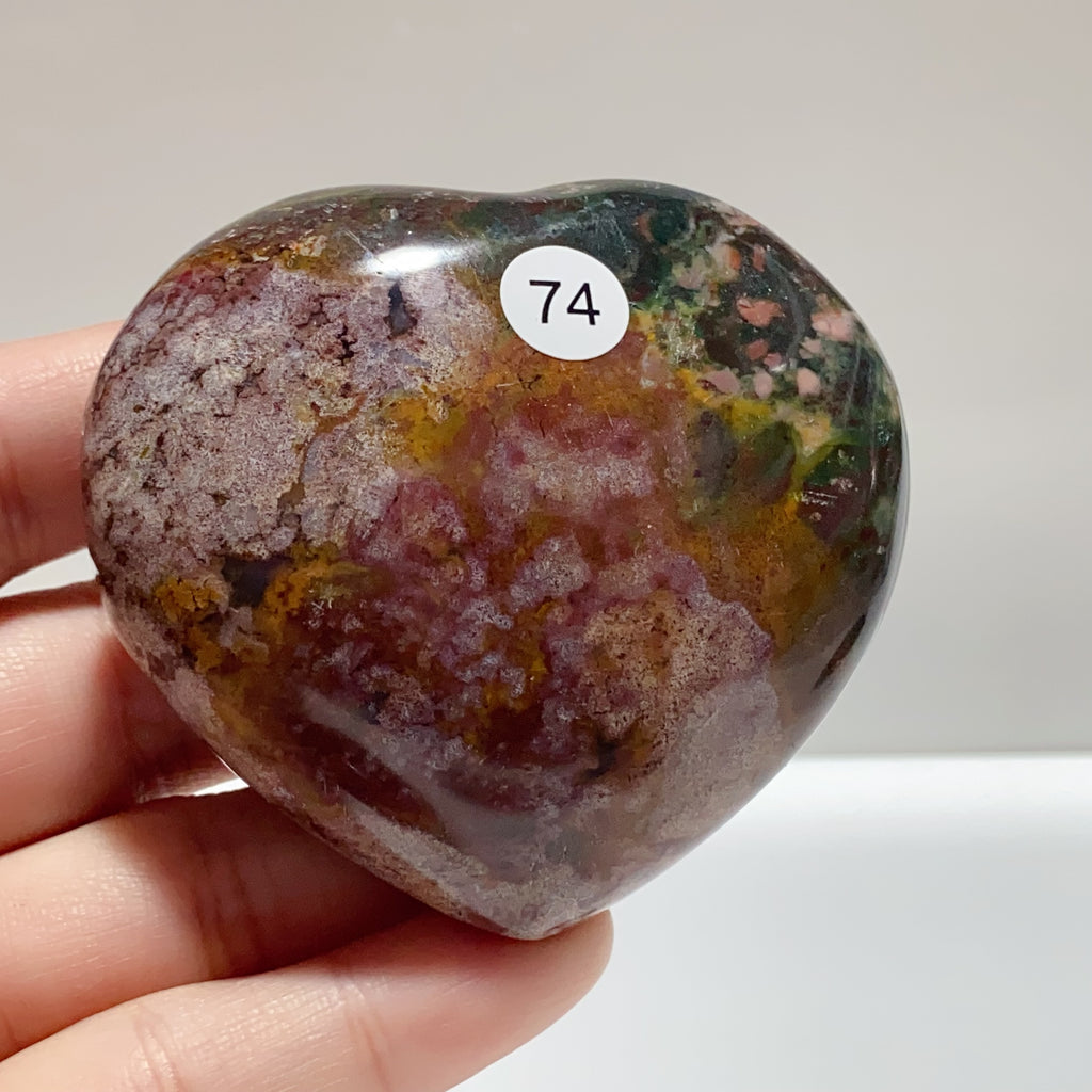 Natural Ocean Jasper Crystal Heart