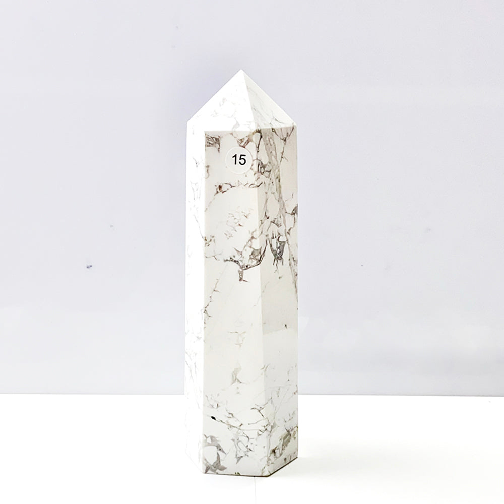 Crystal Howlite Tower Point Painting Gemstones Energy Ore Reiki Home Decorations