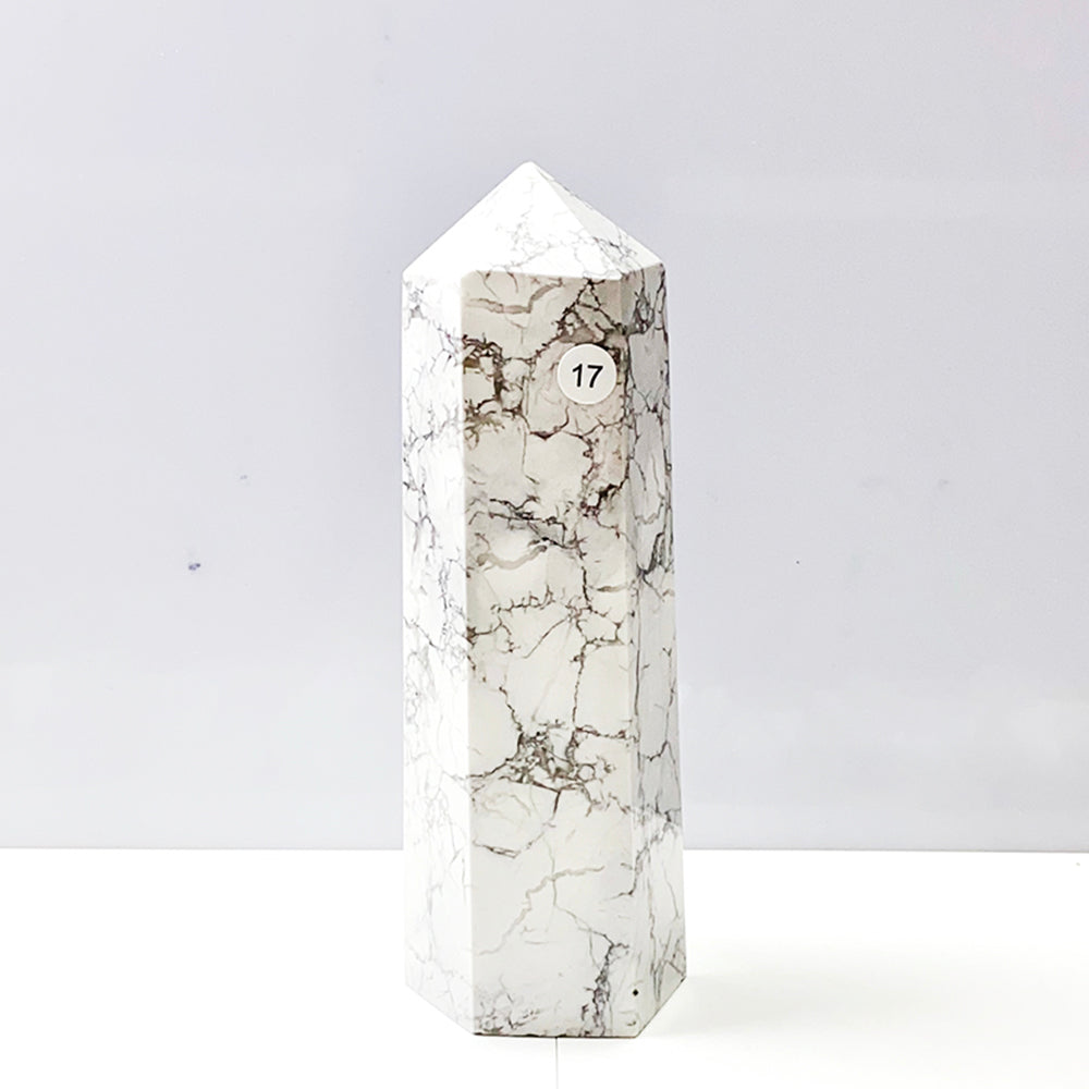 Crystal Howlite Tower Point Painting Gemstones Energy Ore Reiki Home Decorations