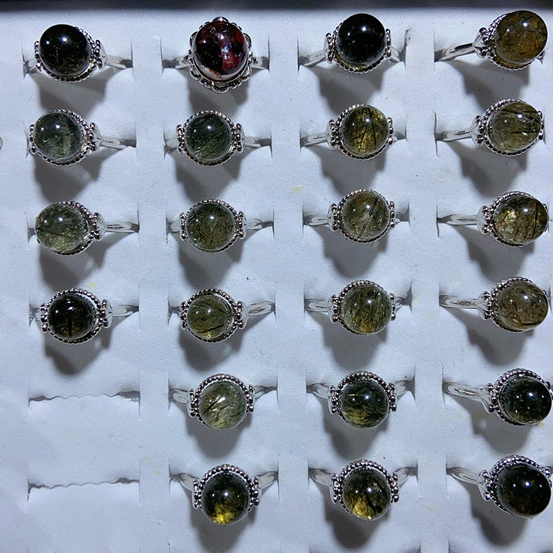 Different Materials Crystal Adjustable Rings $10/10PCS