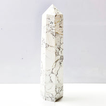 Load image into Gallery viewer, Crystal Howlite Tower Point Painting Gemstones Energy Ore Reiki Home Decorations