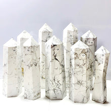 Load image into Gallery viewer, Crystal Howlite Tower Point Painting Gemstones Energy Ore Reiki Home Decorations