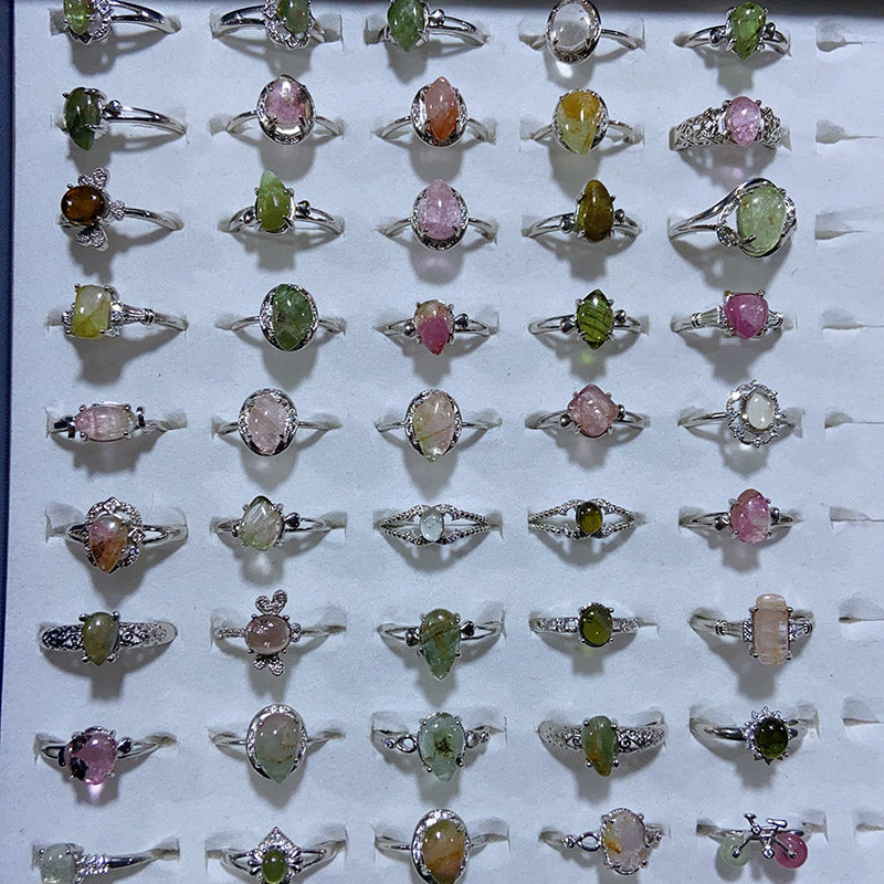 Different Materials Crystal Adjustable Rings $15/5PCS