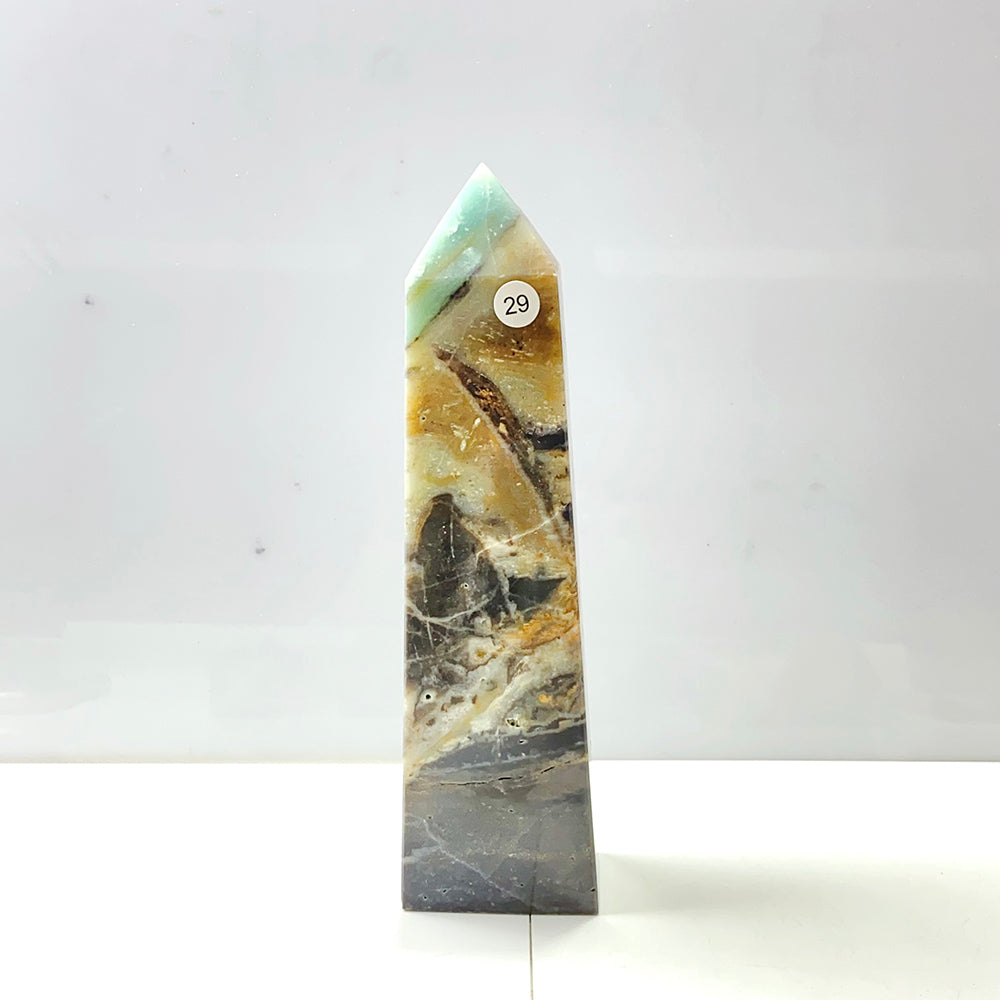 Caribbean Calcite Tower Crystal Energy Point Blue Quartz Healing Stone For Decoration