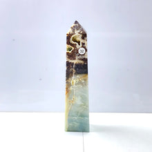 Load image into Gallery viewer, Caribbean Calcite Tower Crystal Energy Point Blue Quartz Healing Stone For Decoration