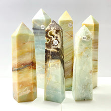 Load image into Gallery viewer, Caribbean Calcite Tower Crystal Energy Point Blue Quartz Healing Stone For Decoration