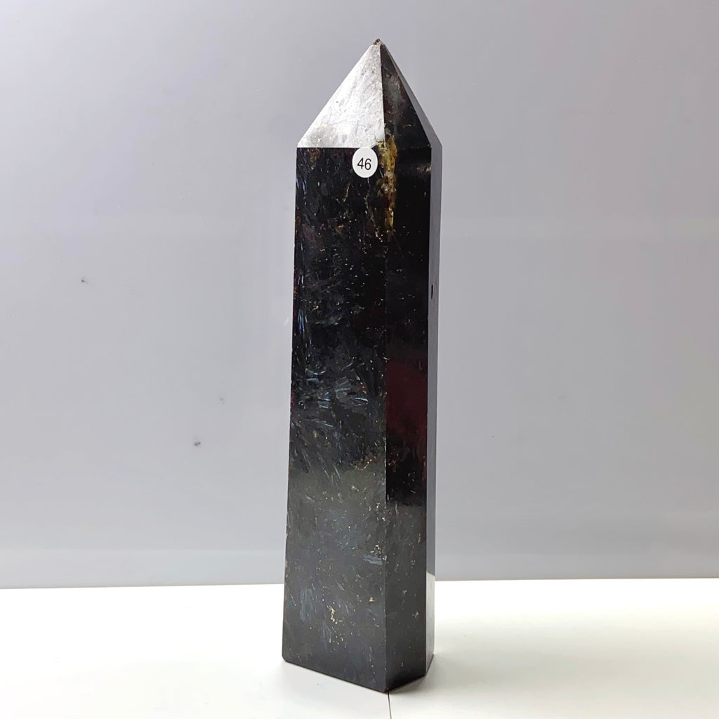 Astrophyllite Tower Reiki Crystal Healing Fireworks Energy Stone Ornament for Home Decor