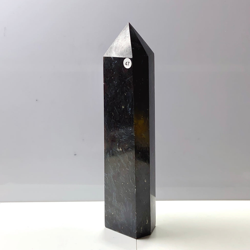 Astrophyllite Tower Reiki Crystal Healing Fireworks Energy Stone Ornament for Home Decor