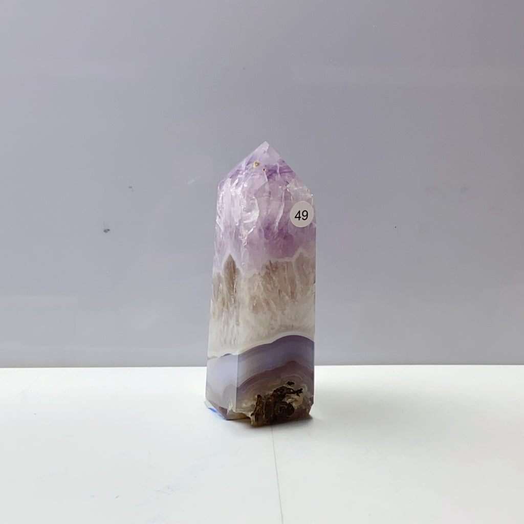 Pink Amethyst Agate Flower Tower Stone Druzy Quartz Room Decoration