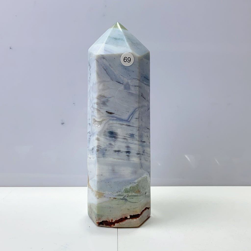 Ocean Jasper Tower Spiritual Reiki Healing Mineral Stone Home Decoration