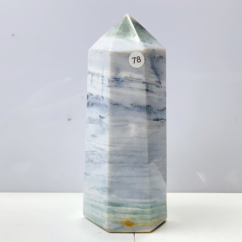 Ocean Jasper Tower Spiritual Reiki Healing Mineral Stone Home Decoration