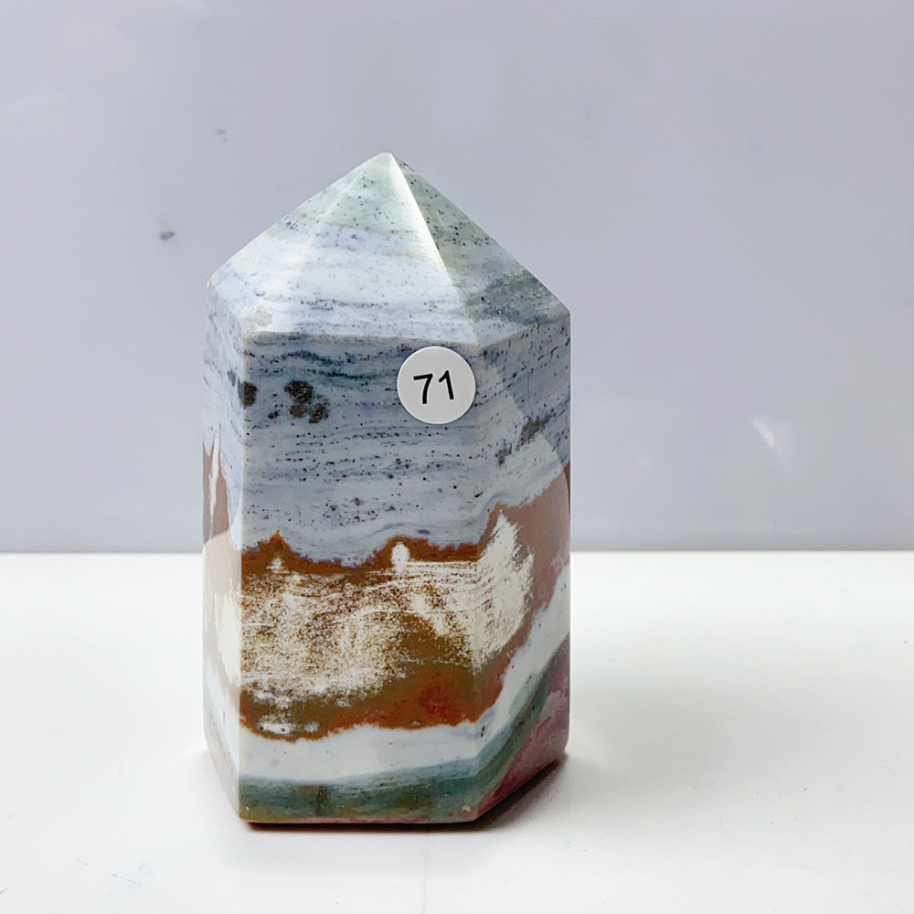 Ocean Jasper Tower Spiritual Reiki Healing Mineral Stone Home Decoration