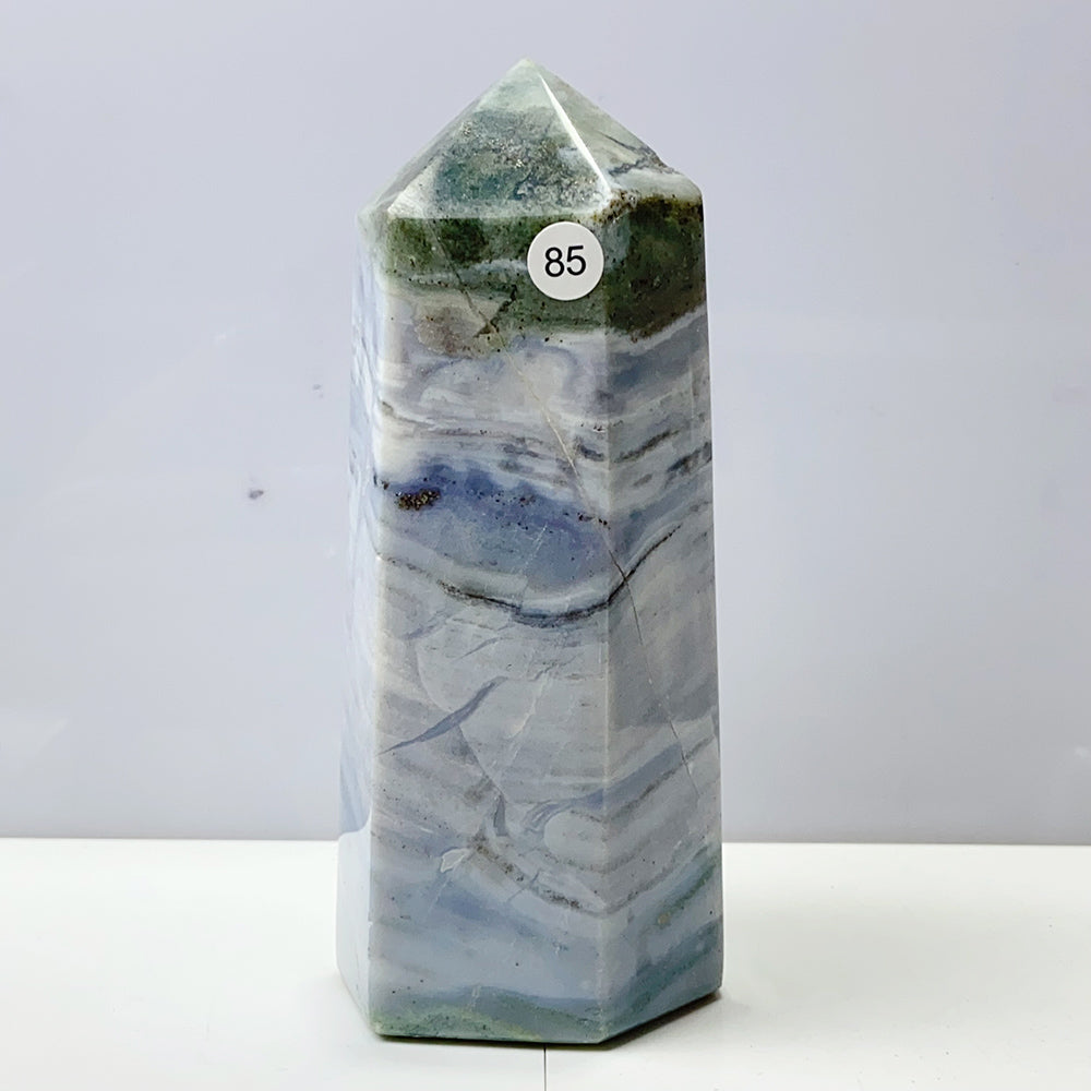 Ocean Jasper Tower Spiritual Reiki Healing Mineral Stone Home Decoration