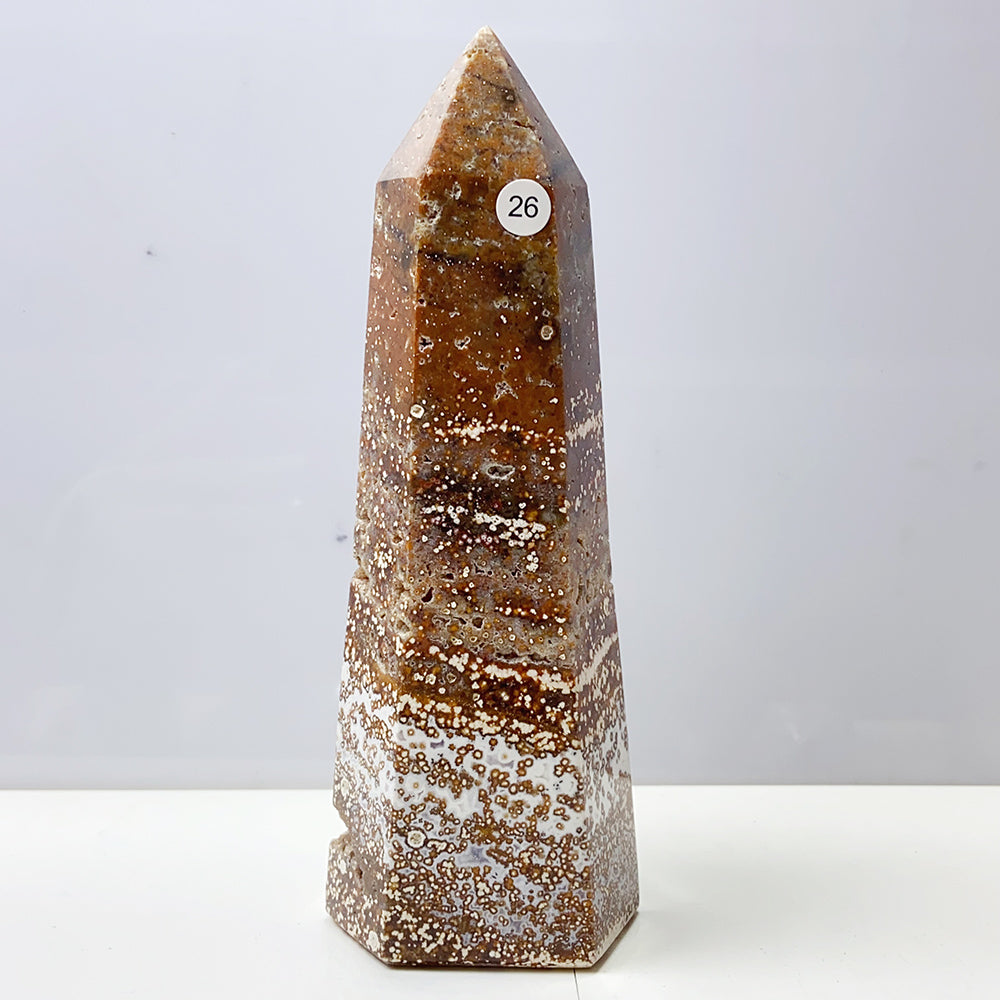 Desert Ocean Jasper Tower Gemstones Mineral Energy Reiki Home Decorations