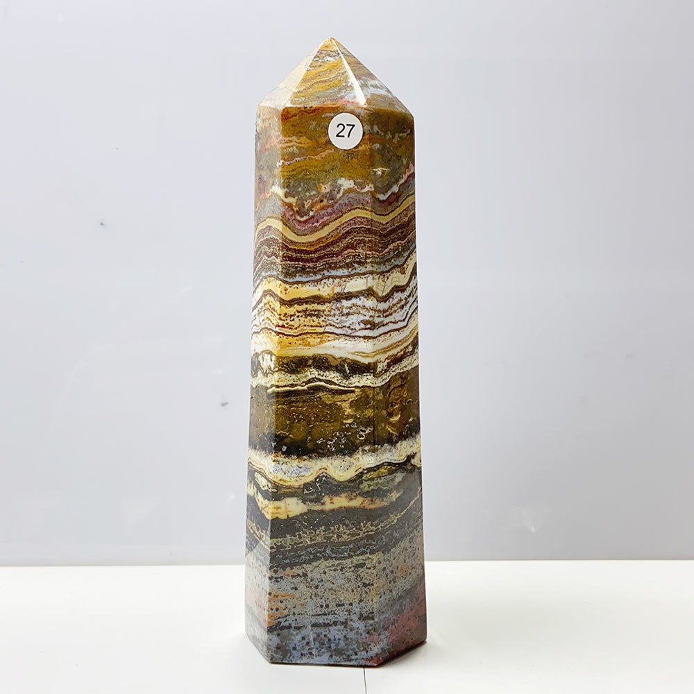 Desert Ocean Jasper Tower Gemstones Mineral Energy Reiki Home Decorations