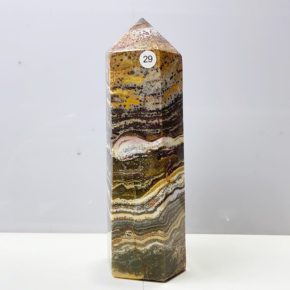 Desert Ocean Jasper Tower Gemstones Mineral Energy Reiki Home Decorations