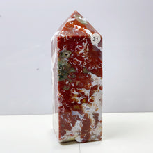 Load image into Gallery viewer, Pink Ocean Jasper Tower Rock Stone Home Feng Shui Decoration Witchcraft