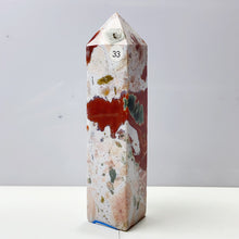 Load image into Gallery viewer, Pink Ocean Jasper Tower Rock Stone Home Feng Shui Decoration Witchcraft