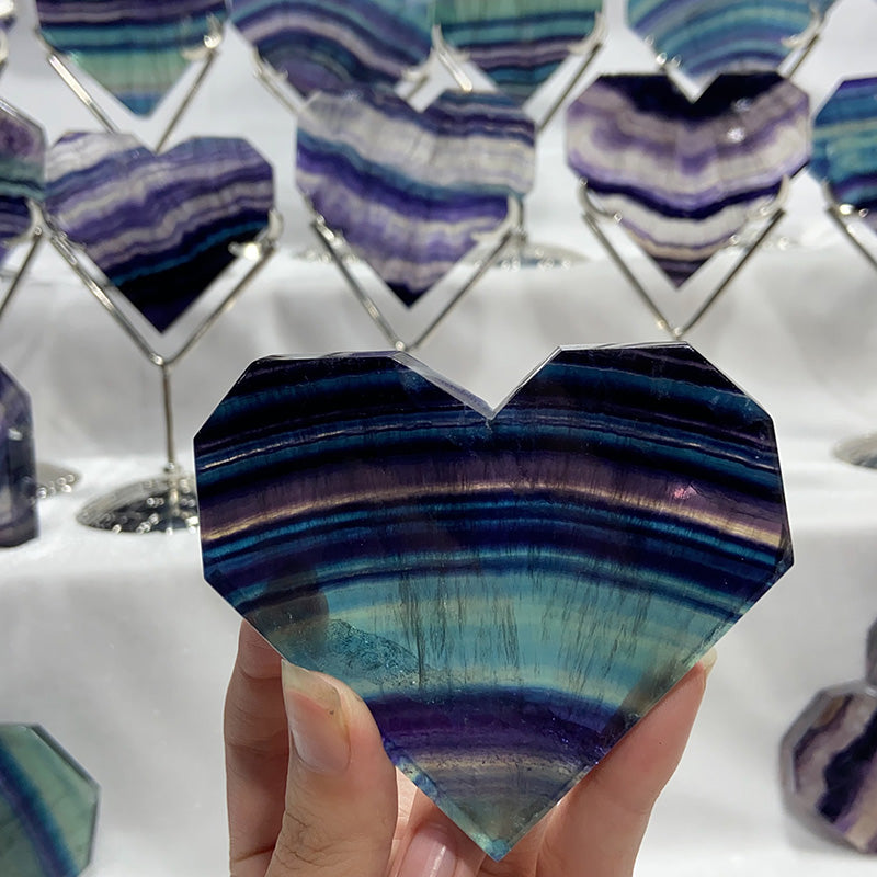 Natural Fluorite Heart Shapes