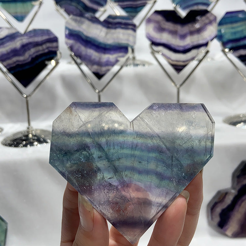 Natural Fluorite Heart Shapes