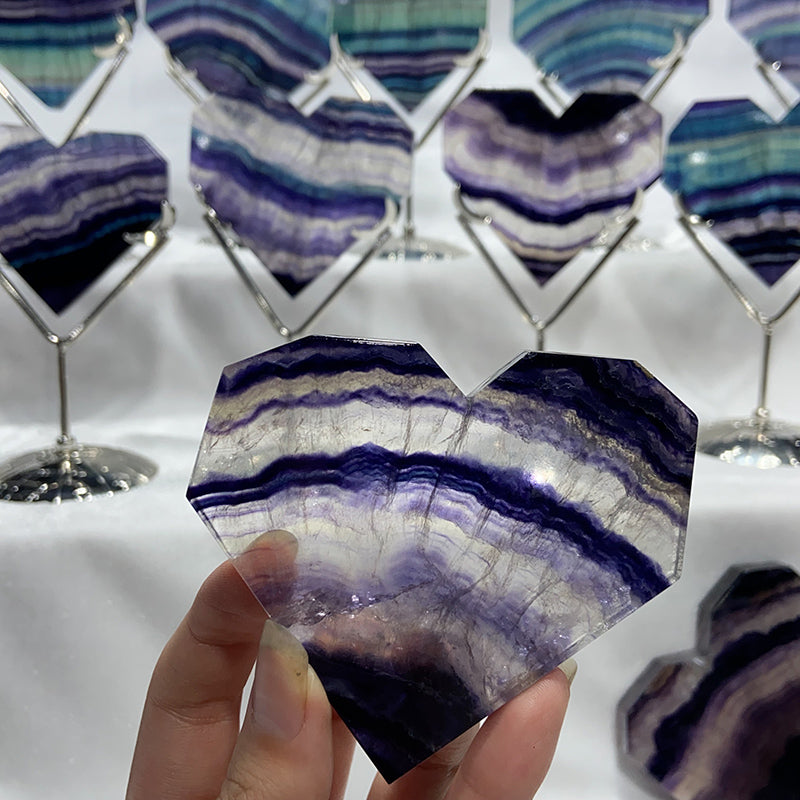 Natural Fluorite Heart Shapes