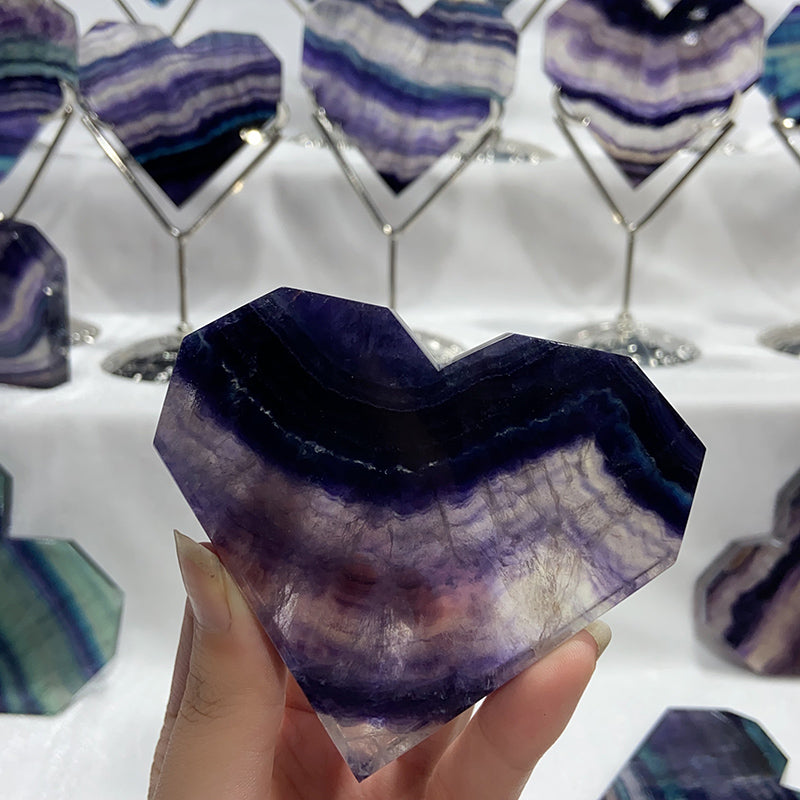 Natural Fluorite Heart Shapes