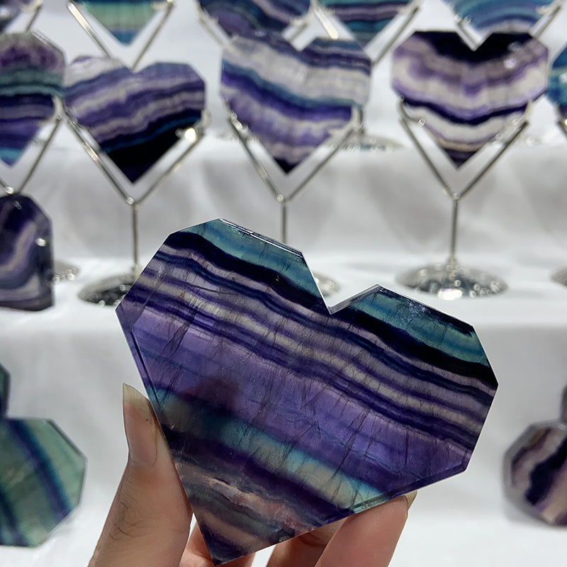 Natural Fluorite Heart Shapes