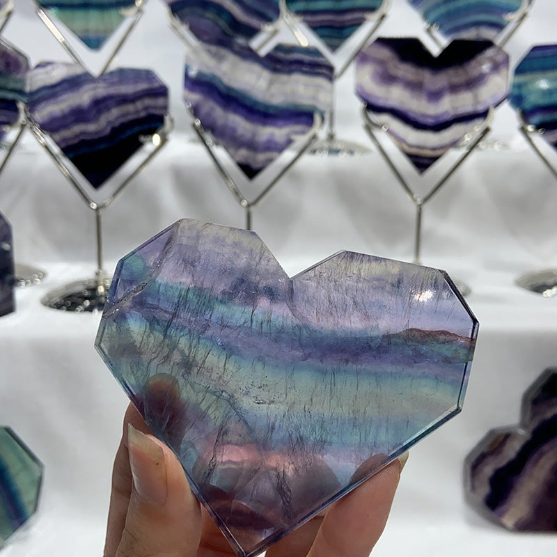 Natural Fluorite Heart Shapes