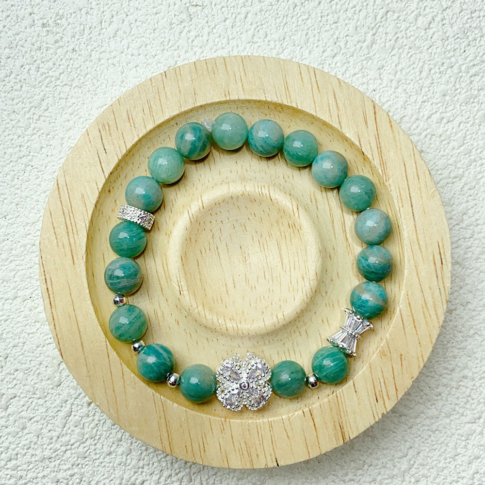 8mm Amazonite Stone Crystal Bracelet For Women Reiki Jewelry Yoga Meditation