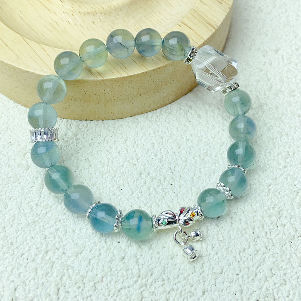 8mm Blue Fluorite Beaded Bracelets Party Charm Fashion Jewelry For Girl's Gift