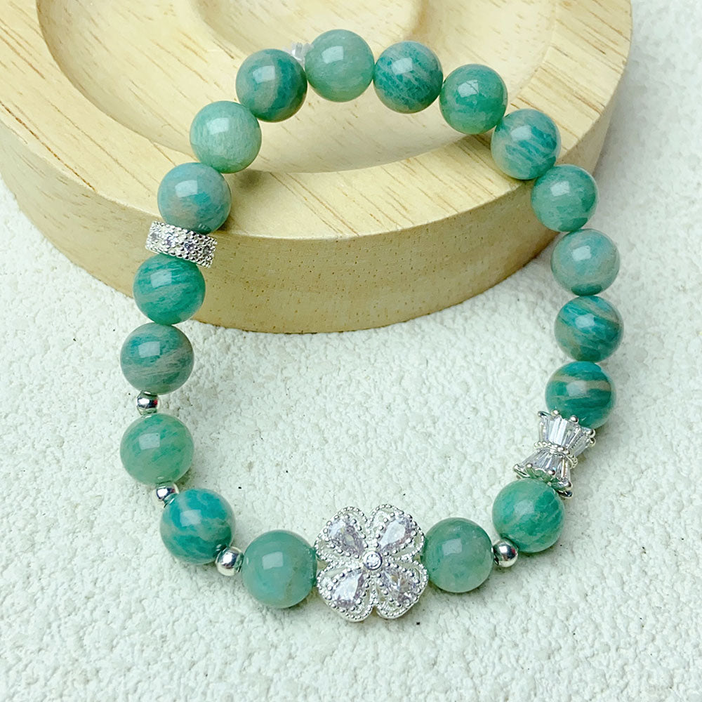 8mm Amazonite Stone Crystal Bracelet For Women Reiki Jewelry Yoga Meditation