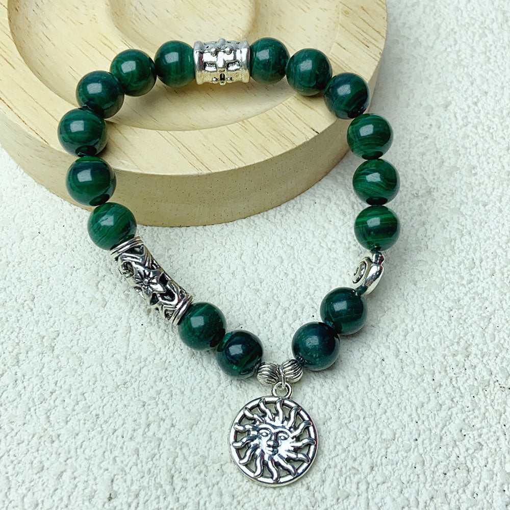 9mm Malachite Beads Bracelet For Women Men Fashion Healing Crystal Yoga Jewelry Gift