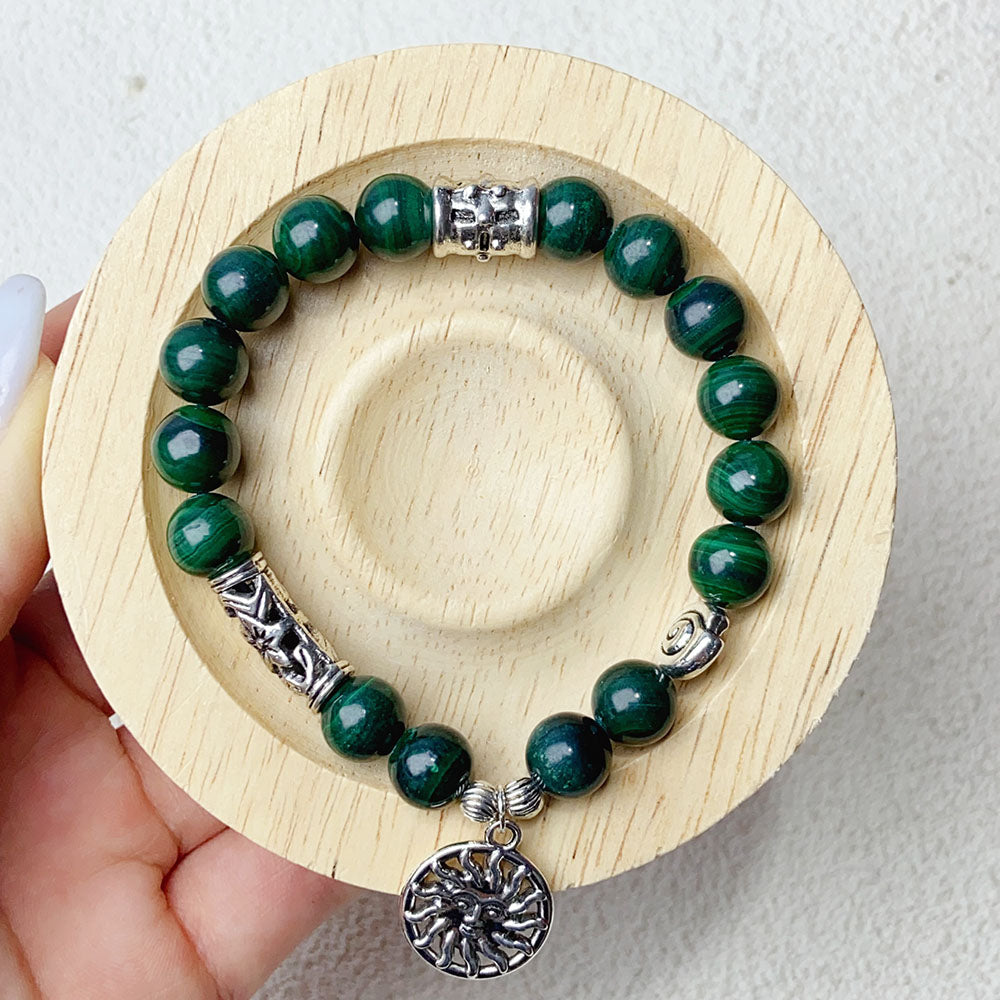 9mm Malachite Beads Bracelet For Women Men Fashion Healing Crystal Yoga Jewelry Gift