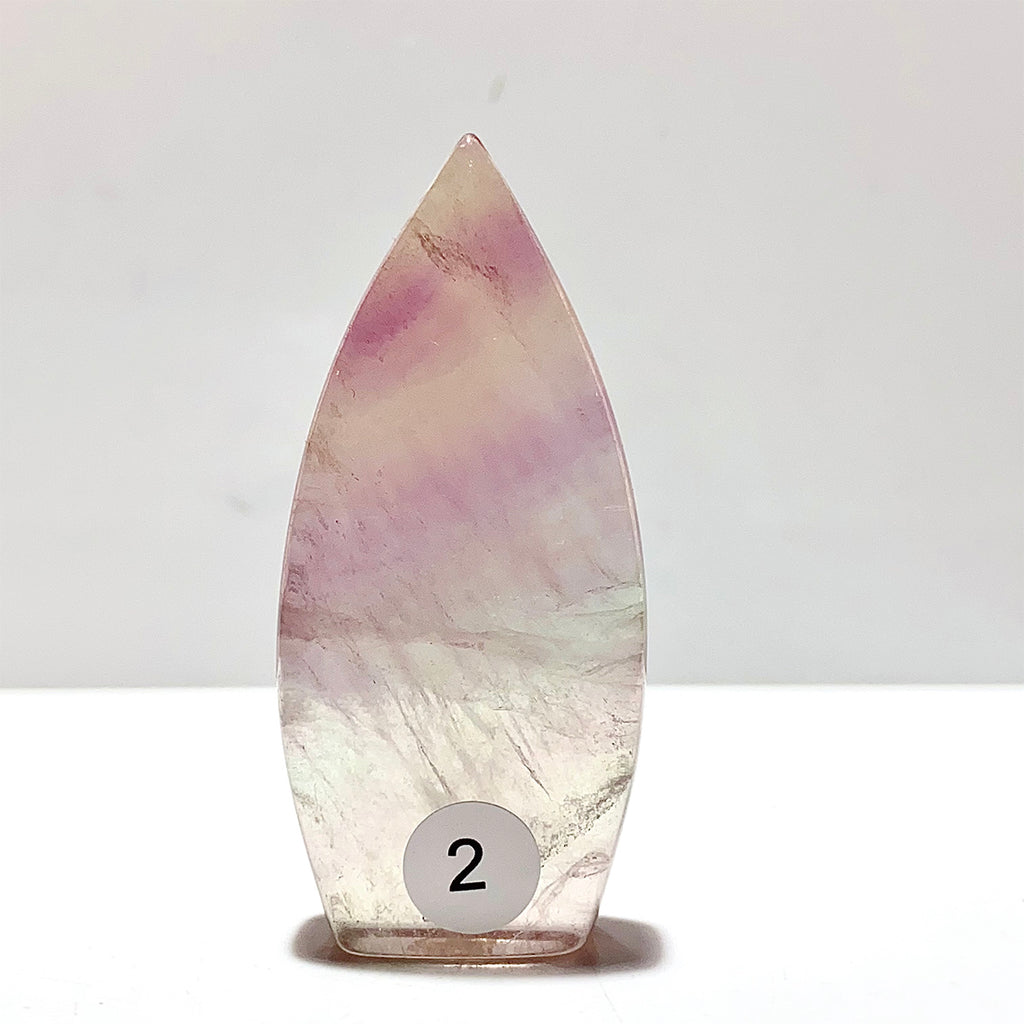 Natural Rainbow Fluorite Crystal Flame Water Drop