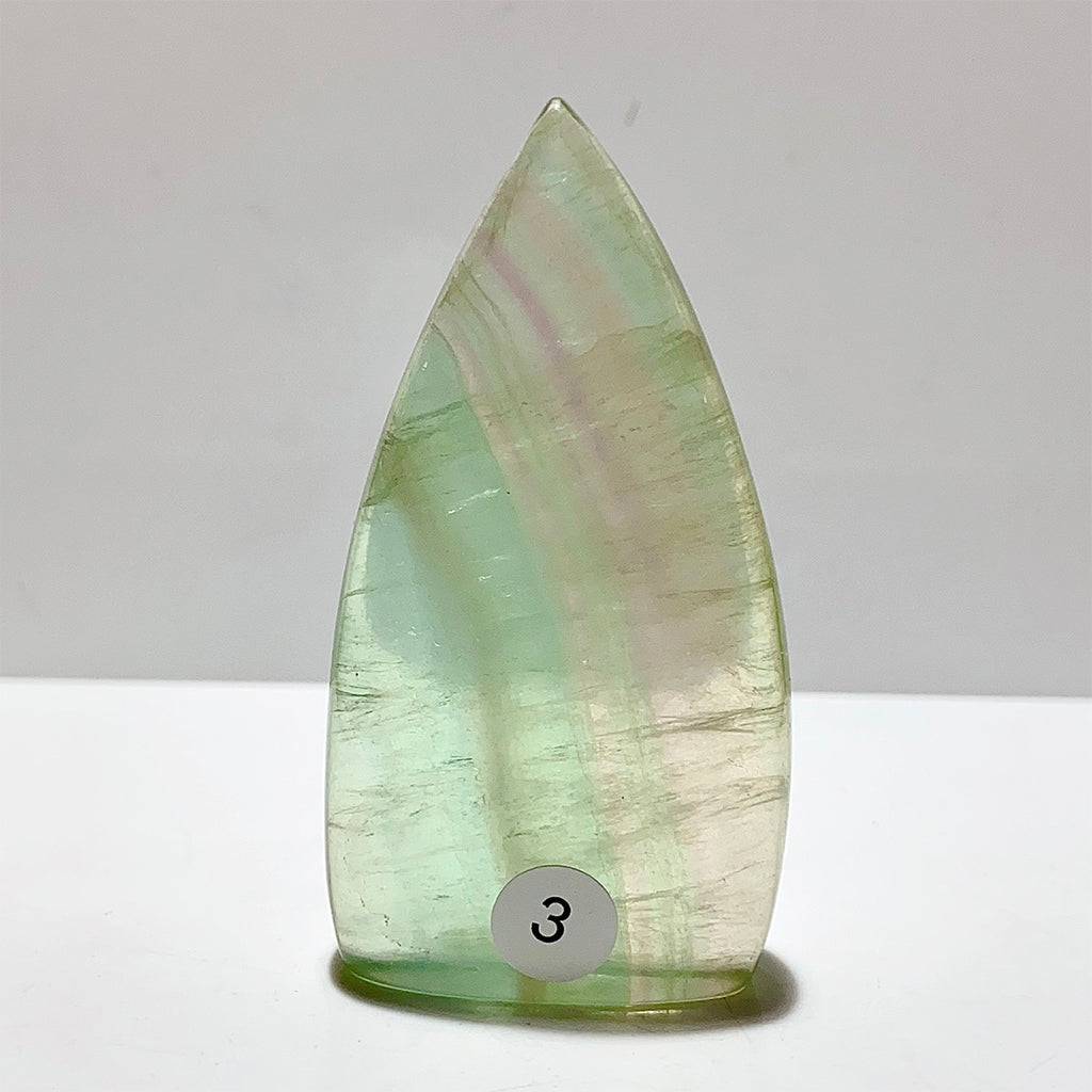 Natural Rainbow Fluorite Crystal Flame Water Drop