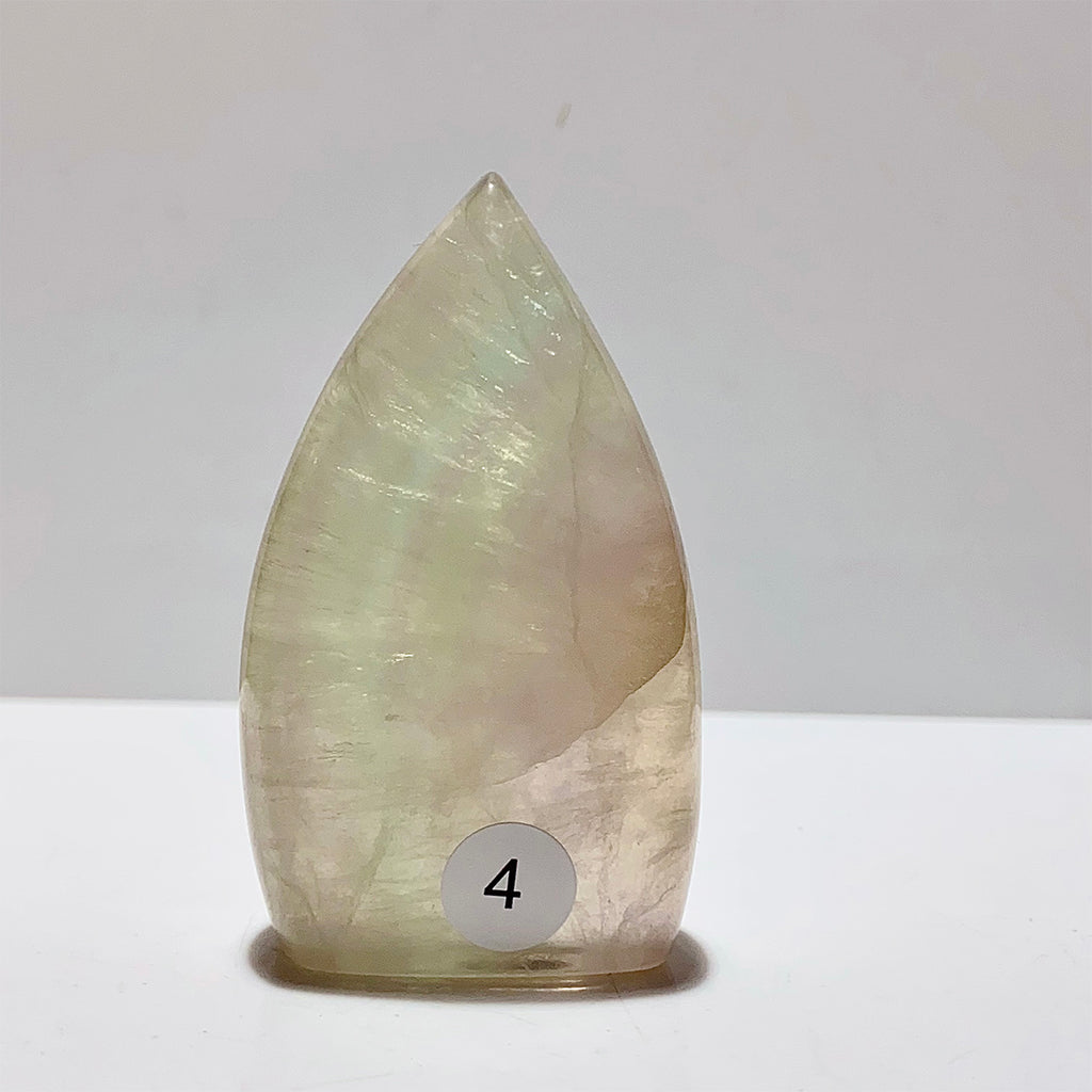 Natural Rainbow Fluorite Crystal Flame Water Drop