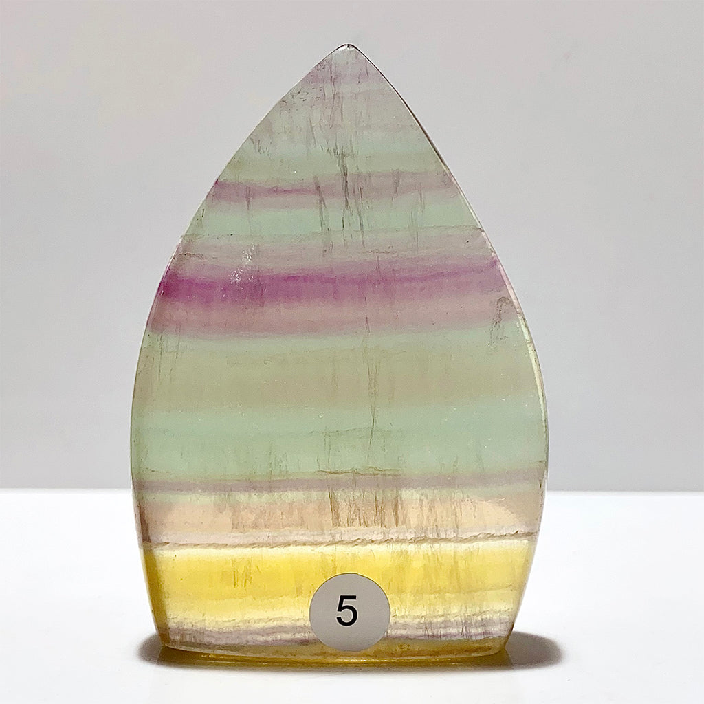 Natural Rainbow Fluorite Crystal Flame Water Drop