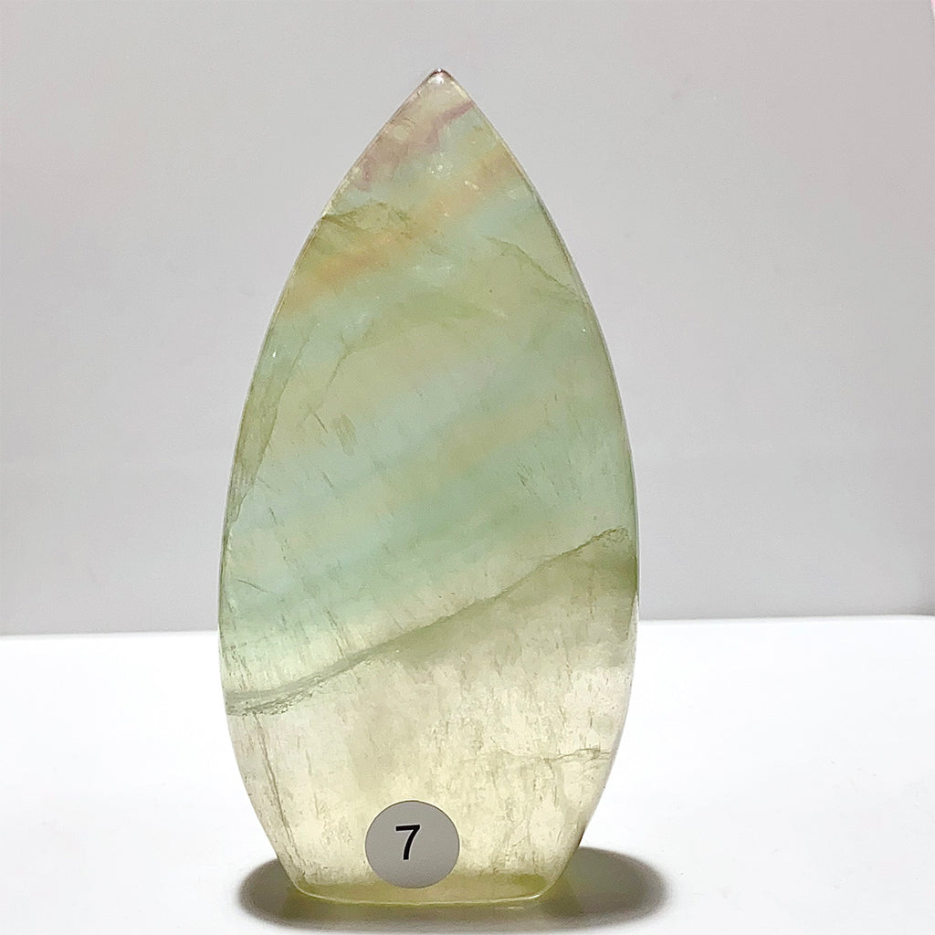 Natural Rainbow Fluorite Crystal Flame Water Drop