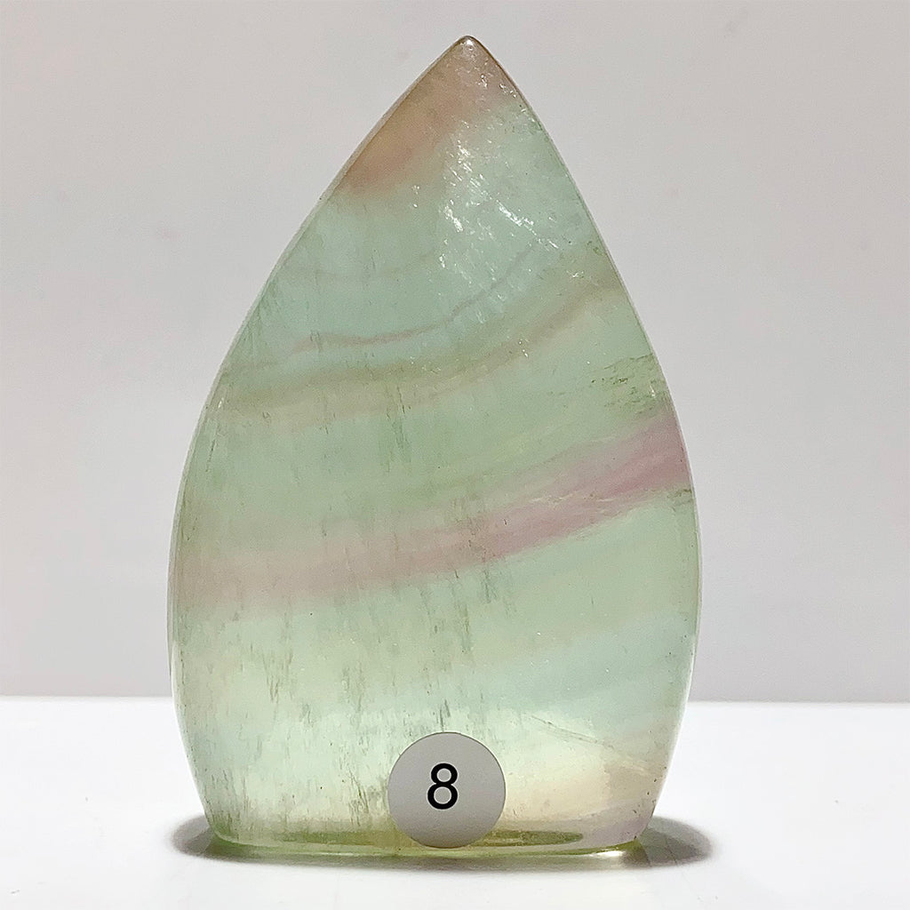 Natural Rainbow Fluorite Crystal Flame Water Drop