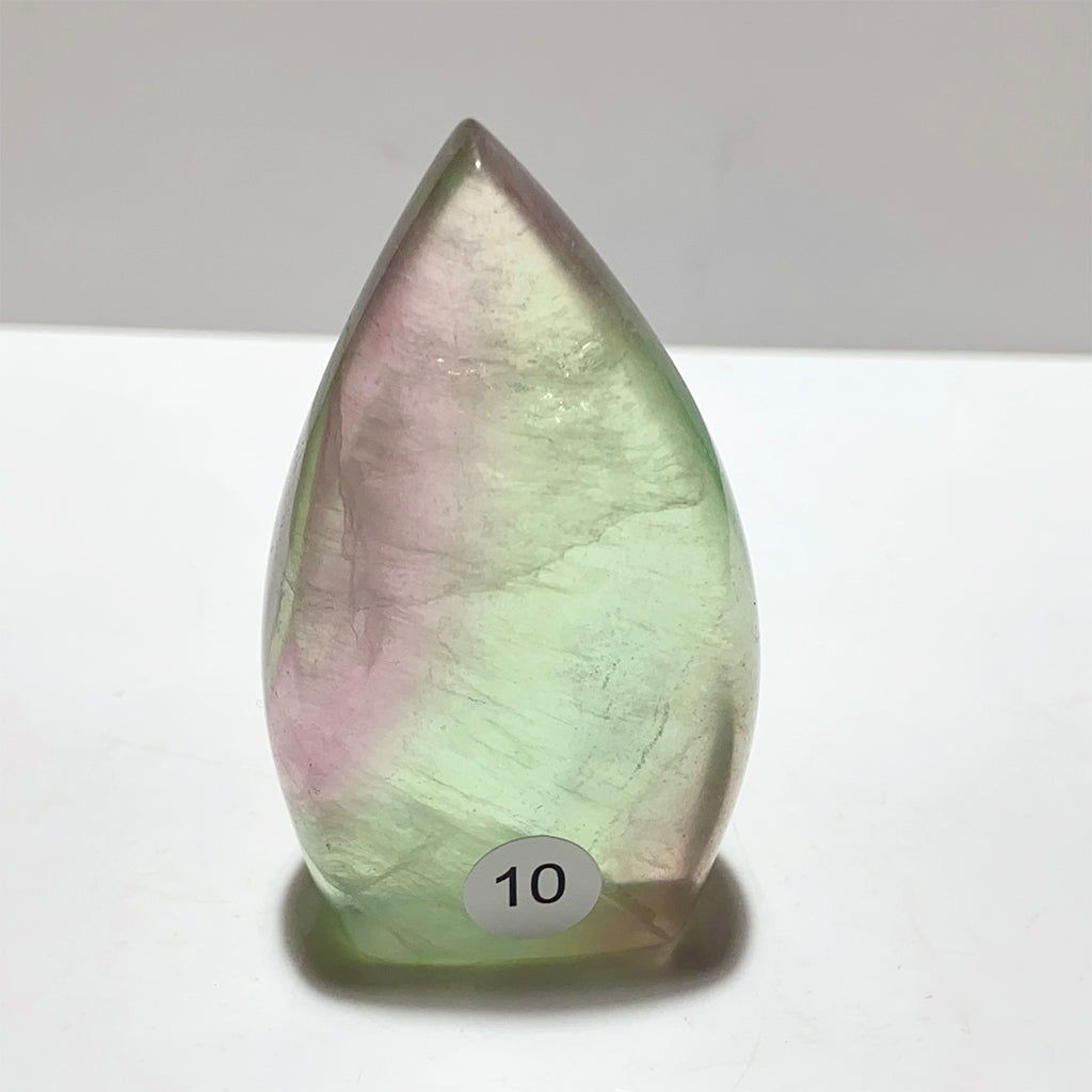 Natural Rainbow Fluorite Crystal Flame Water Drop