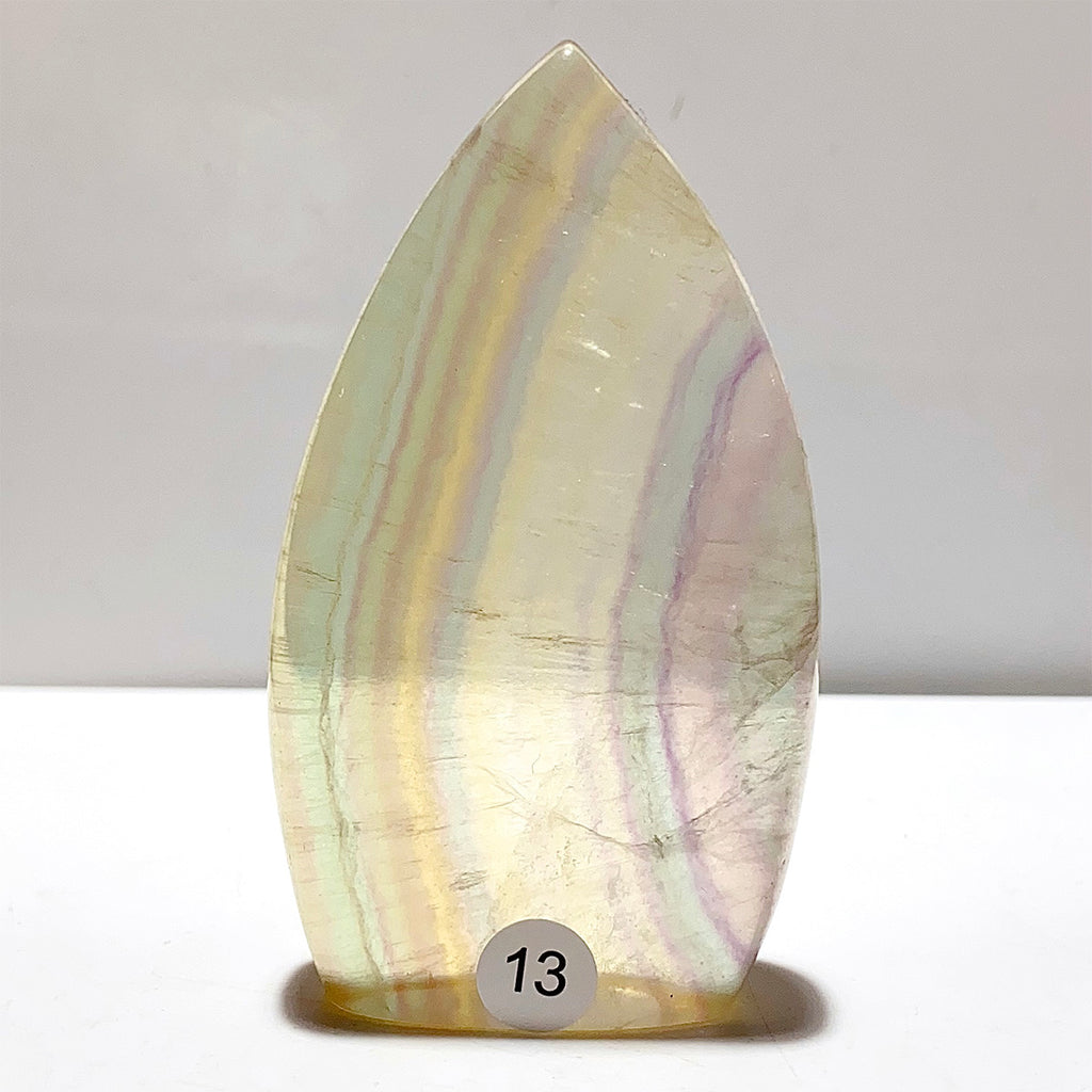 Natural Rainbow Fluorite Crystal Flame Water Drop