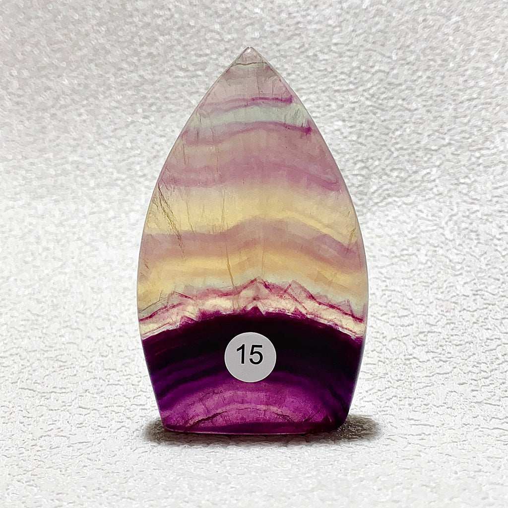 Natural Rainbow Fluorite Crystal Flame Water Drop